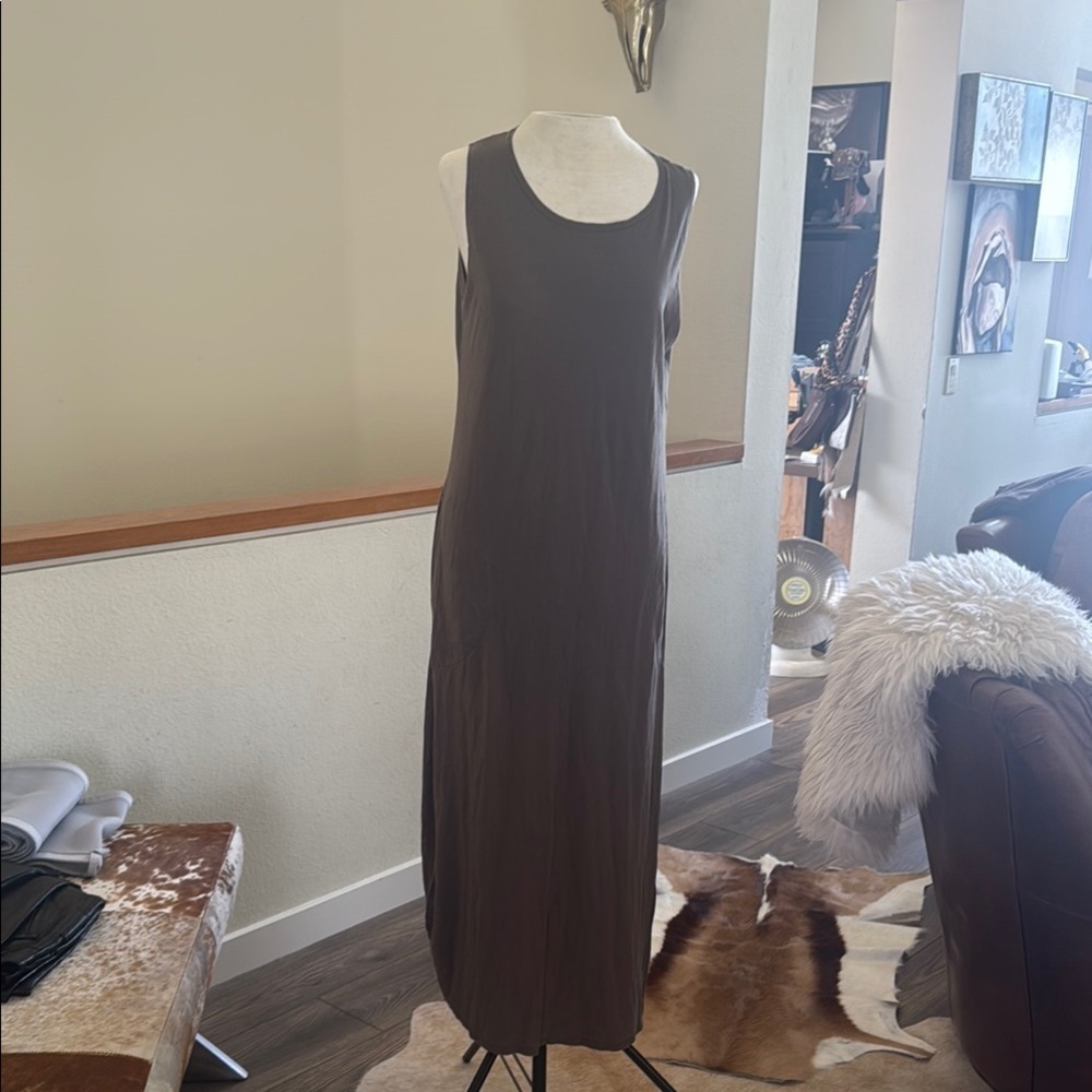 Bryn Walker taupe color Sleeveless Sheath Maxi Dress size XS with pockets